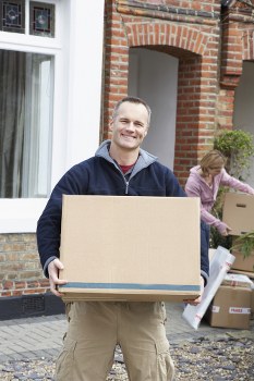 Man and van moving furniture in a Dulwich residential street