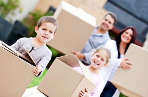 Professional moving service loading furniture for transport