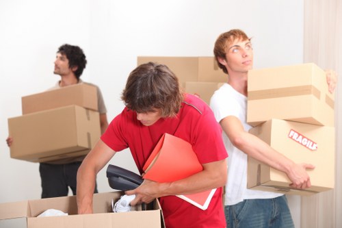 Careful loading of furniture and boxes by Dulwich removal team
