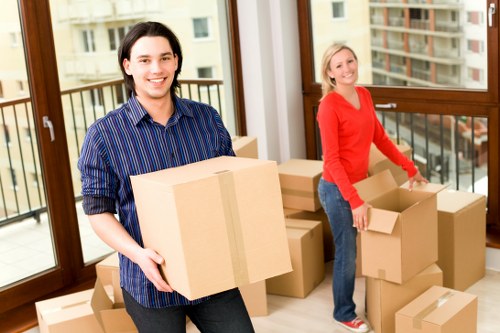 Office furniture and equipment prepared for a local Dulwich move